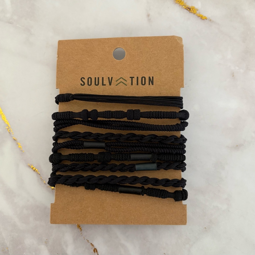 Black Soulvation Society Boho Bracelet Hair Tie Pack